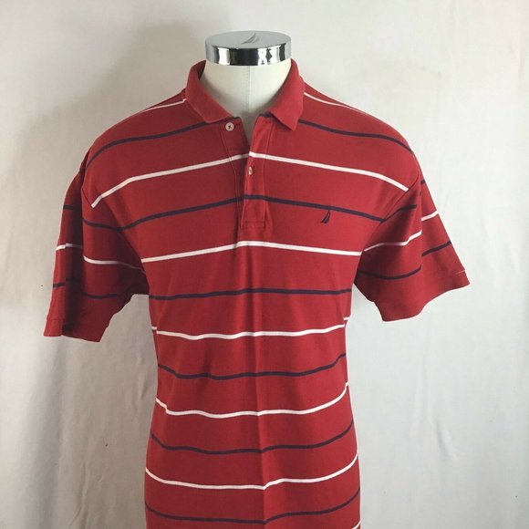 Nautica Men's Shirt Maroon Striped Short Sleeve Slim Fit Size XXL - Picture 4 of 10
